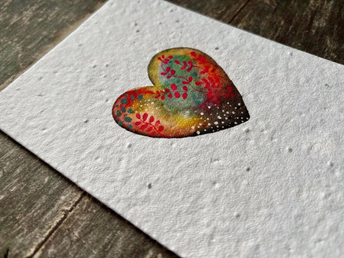 Erika's Whimsical Art – wholesale Love card – Plantable Seed Paper Love Card, Blank Inside 5