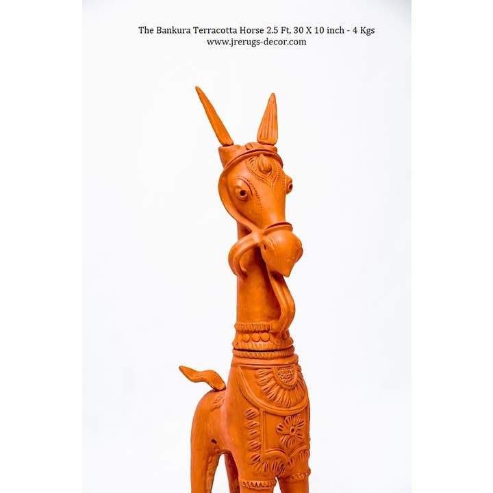 JRE Home Decor – Großhandel Skulptur – Bankura Terrakotta-Pferd-Paar 2,5 Ft Keramik Clay Art2