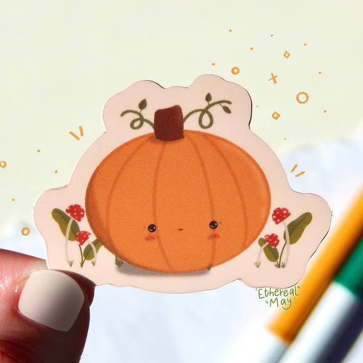 Little Fall Pumpkin Sticker - Autumn Stickers for wholesale by Ethereal May