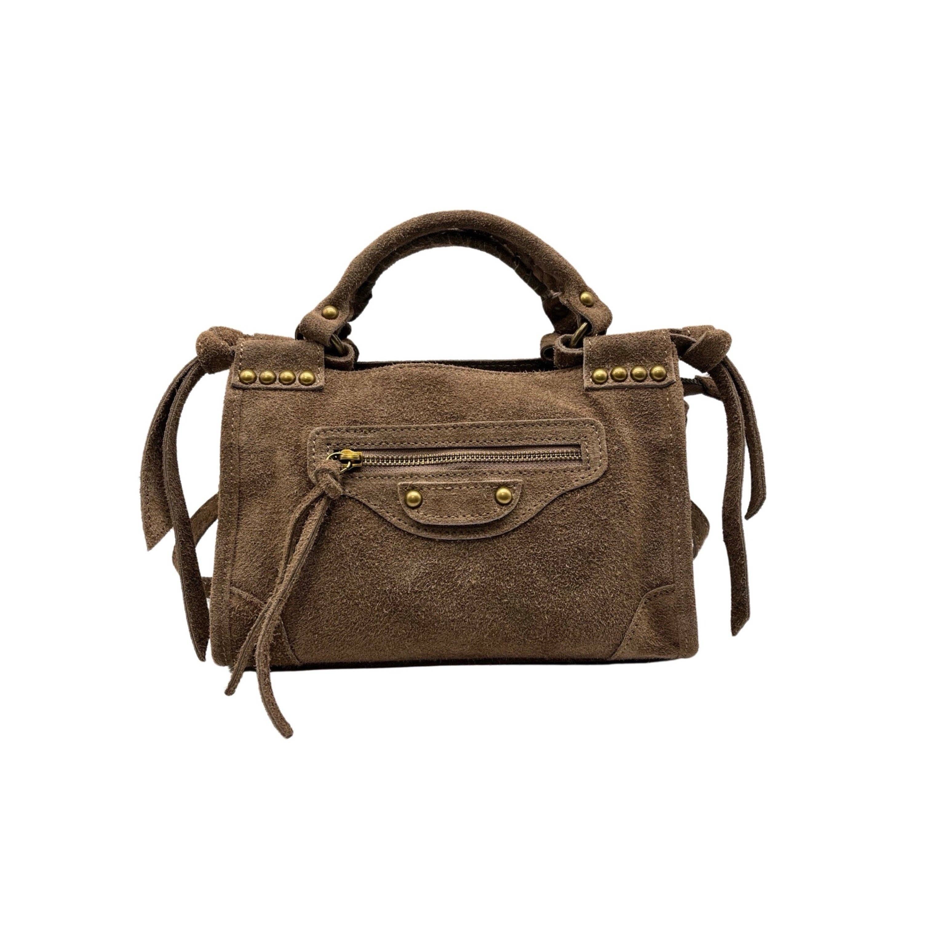 Louisa lee - Venta al por mayor Bolso con asas - Mujer - Bolso Olaya de piel de ante con tachuelas6