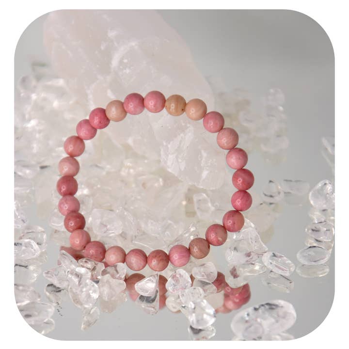 Bracciale in rodocrosite 6mm per la vendita all'ingrosso da parte di MalaSariLove e.U.
