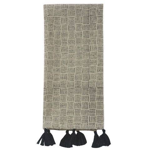 Split P - Wholesale Tea Towel - Black And Natural Block Print Towel1