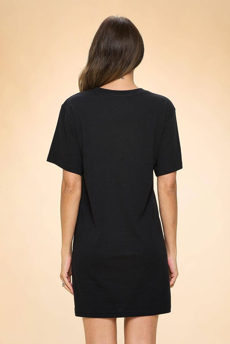 Foryeri - Wholesale Screen Printed T-Shirt - Women's - PREMIUM WASHED COTTON T SHIRT MIDI DRESS1