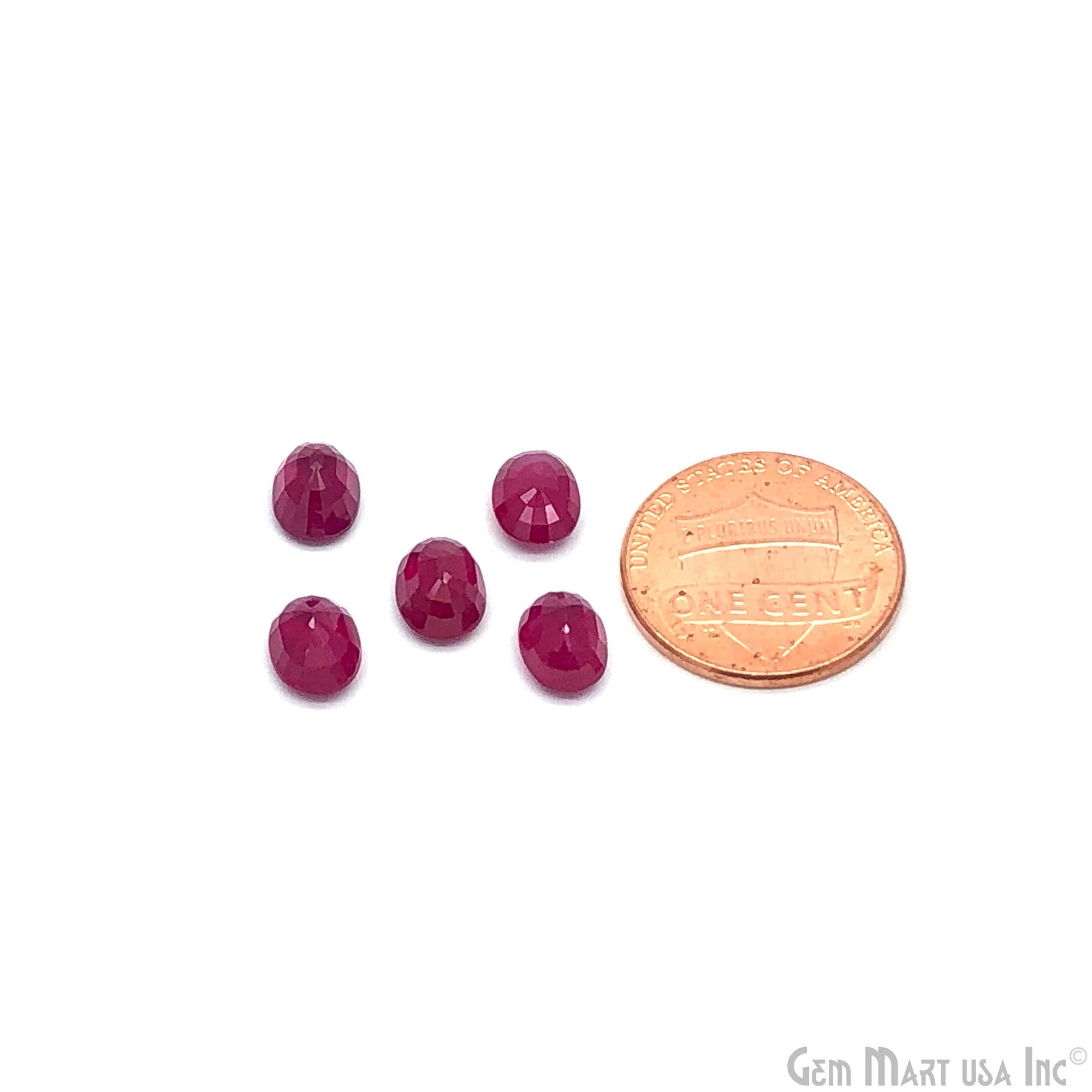 GemMartUSA - Wholesale Spiritual Stone/Crystal - Natural Ruby Oval Faceted Loose Gemstone, 4-8mm, 5 Carats2