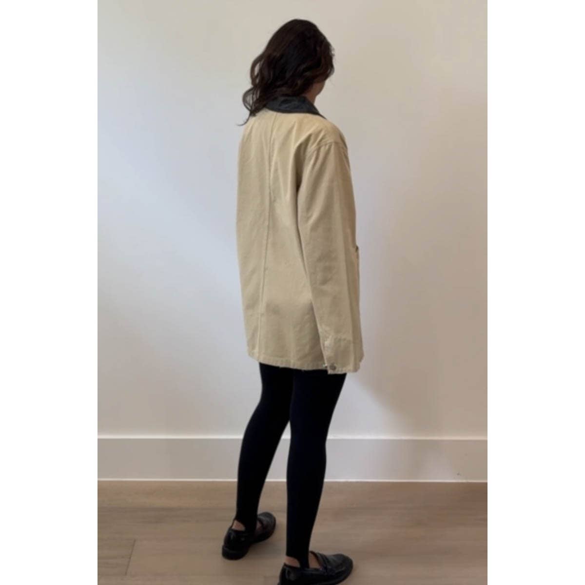 KHAKI Contrast Collar Oversized Workwear Jacket for wholesale on Faire5