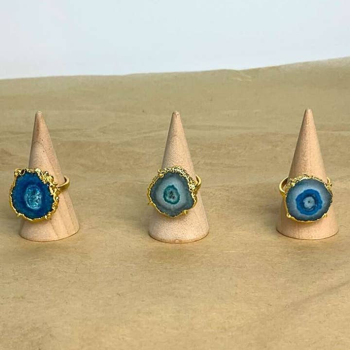 Hi Handmade - Wholesale Cocktail/Statement Ring - Aqua Solar Quartz - Ring