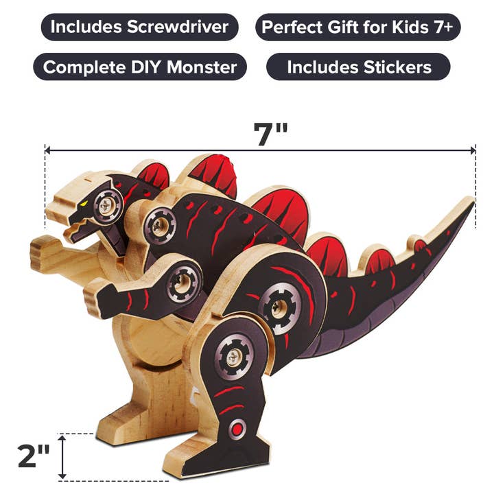 AYK Brand - Wholesale DIY Craft Kit - Kids - DIY Wooden Kit with Stickers - Monster Series (Monster Type 1)
