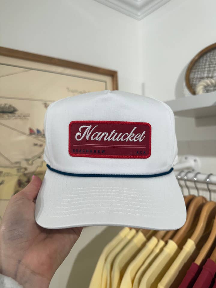 NANTUCKET PATCH BOAT HAT - WHITE for wholesale by Beach Krew