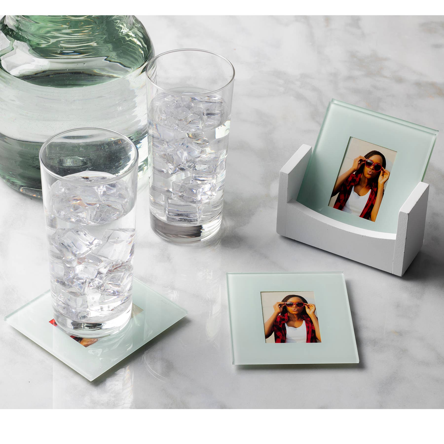 Neil Enterprises – wholesale Picture frame – Instax Mini Glass Coaster Set1
