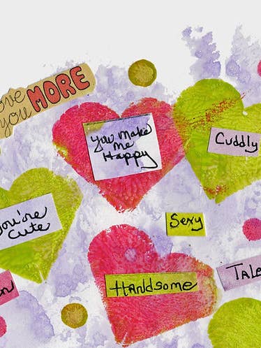 Romantic Greeting Note Card -Special Hearts - 5.5x5.5 for wholesale by Just Write Arts