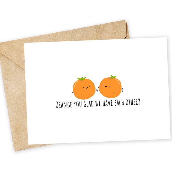 Orange Pun Greeting Card: Happy Anniversary Card for wholesale by Chewy Lemon Studio