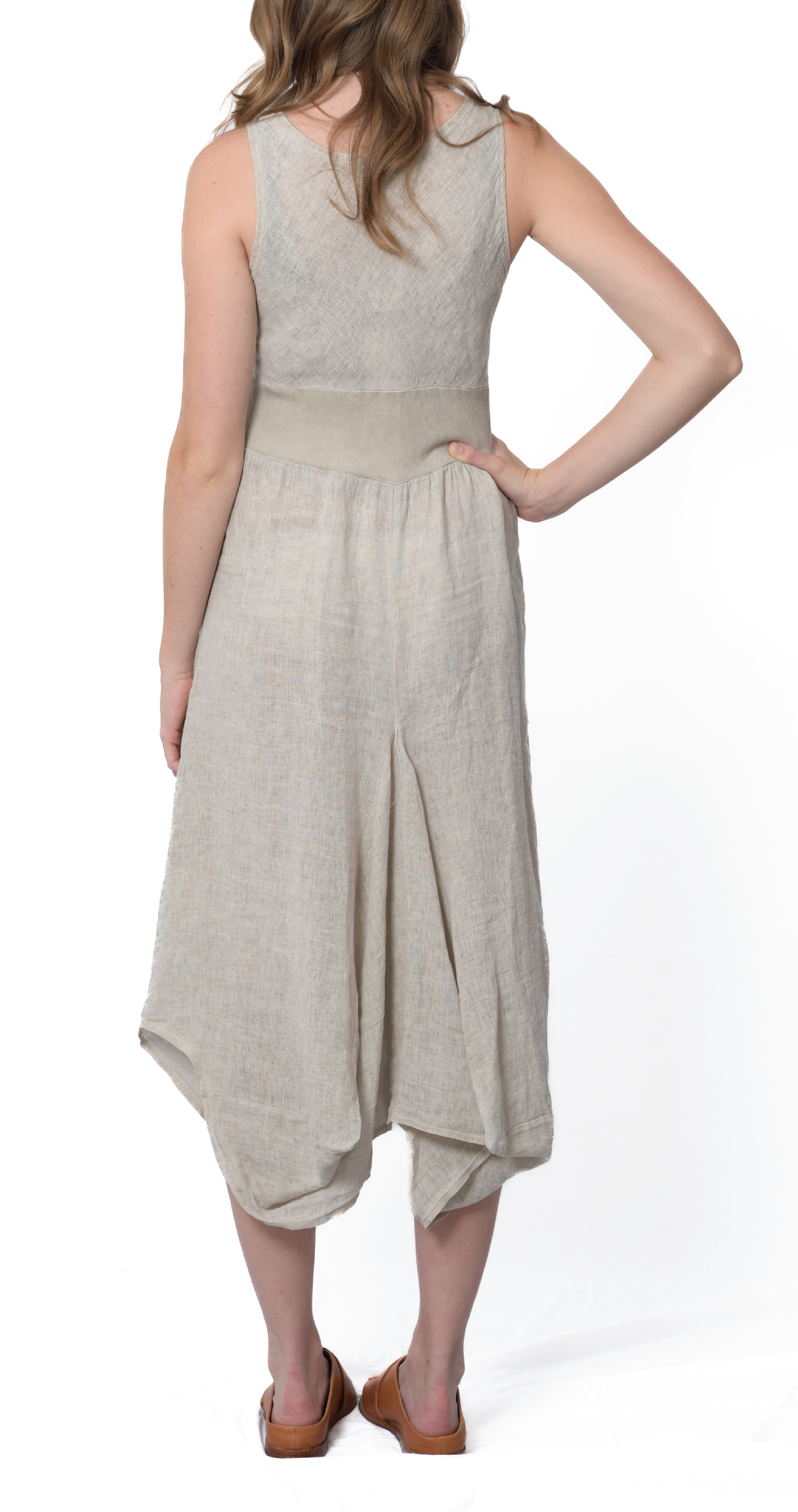 Merci Marie - Wholesale Dress - Women's - Linen Tank Gathered Dress #46703