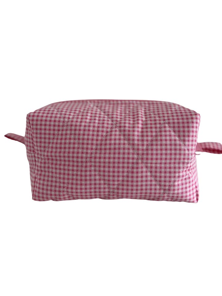 NEW: Pink Gingham Makeup Bag for wholesale by SYLKI