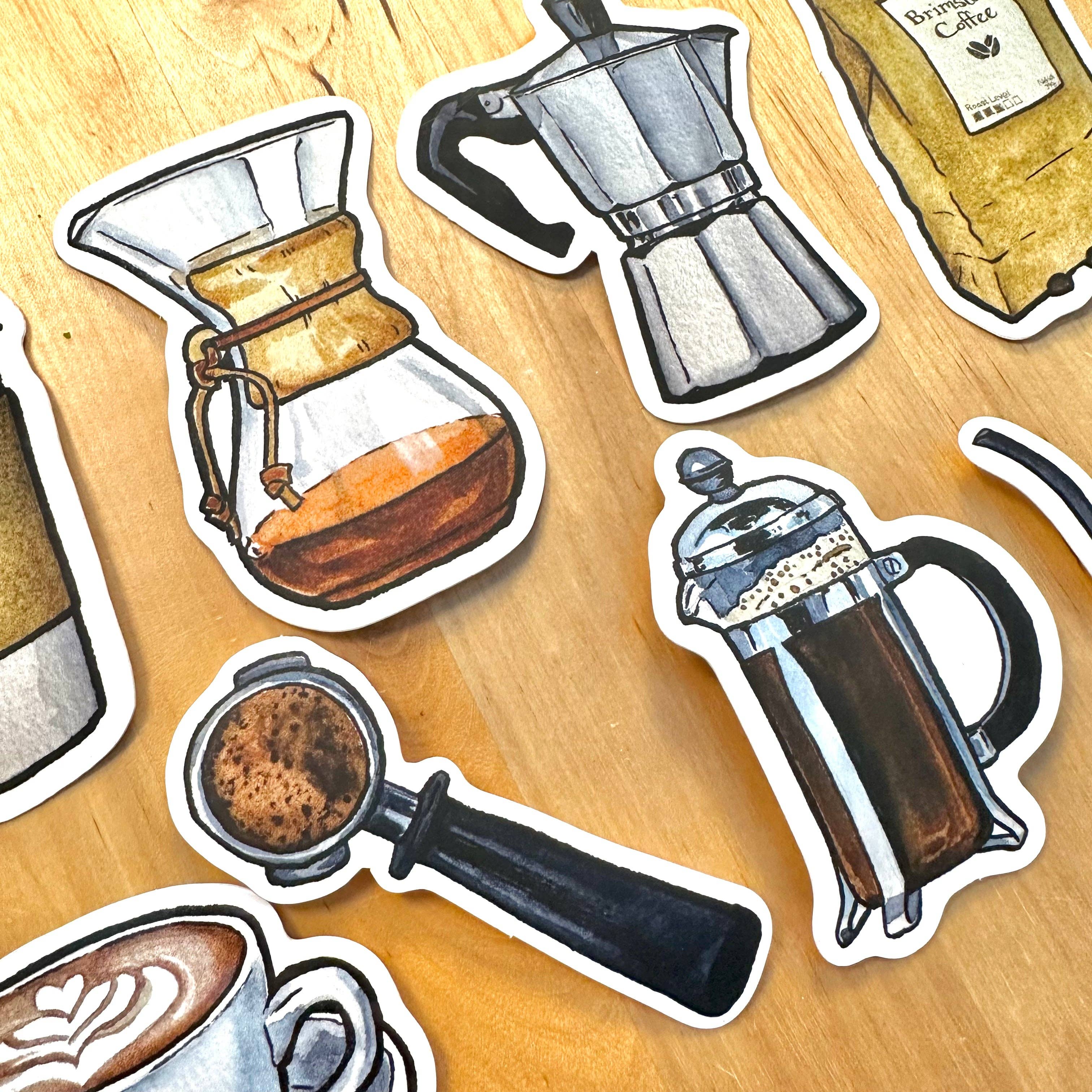 Fiber & Brimstone - Wholesale Sticker - Coffee Sticker Pack2
