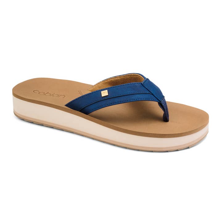Cobian USA - Wholesale Sandals - Women's - Reya Riseâ„¢ - Navy mid height fashion wedge sandal with fully contoured, anatomical footbed to relieve pressure and promote relaxation