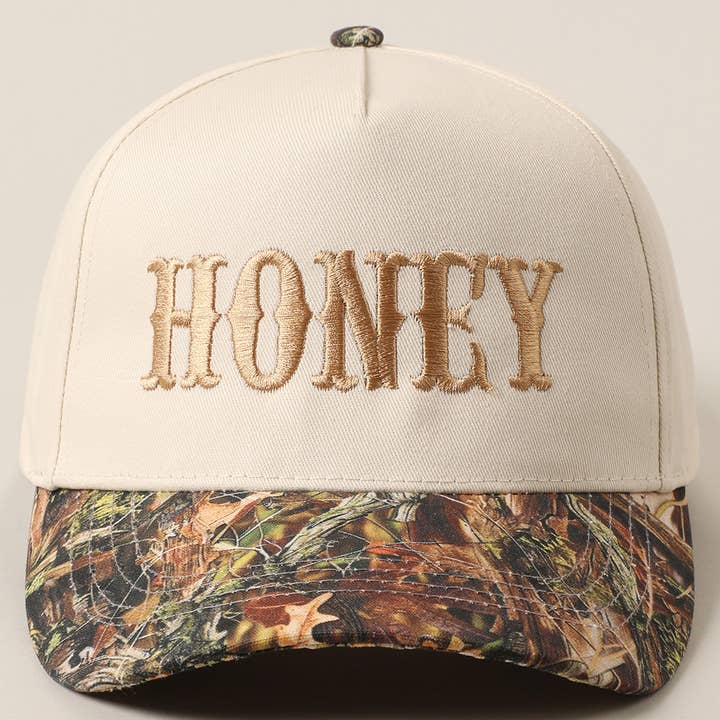 Fashion City - Wholesale Trucker Hat - Unisex - HONEY Lettering Embroidery Camo Two-Tone Cap8