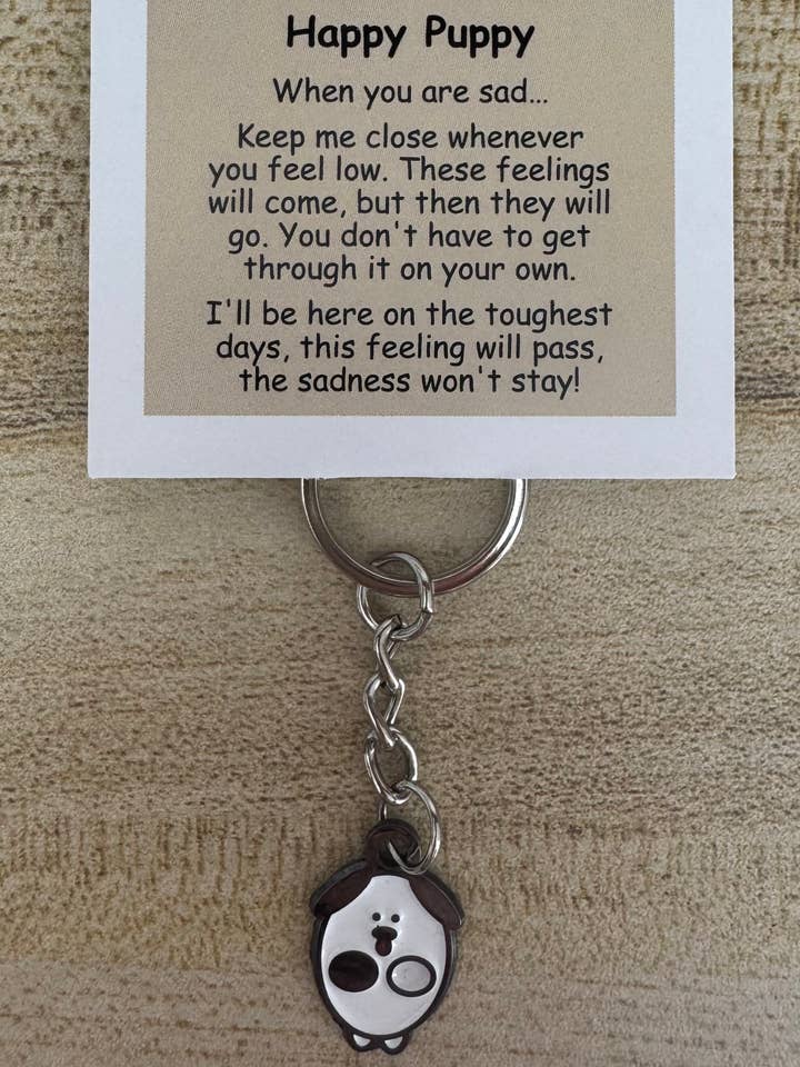 Glücklicher Welpen-Schlüsselanhänger für den Großhandel von Little Joys