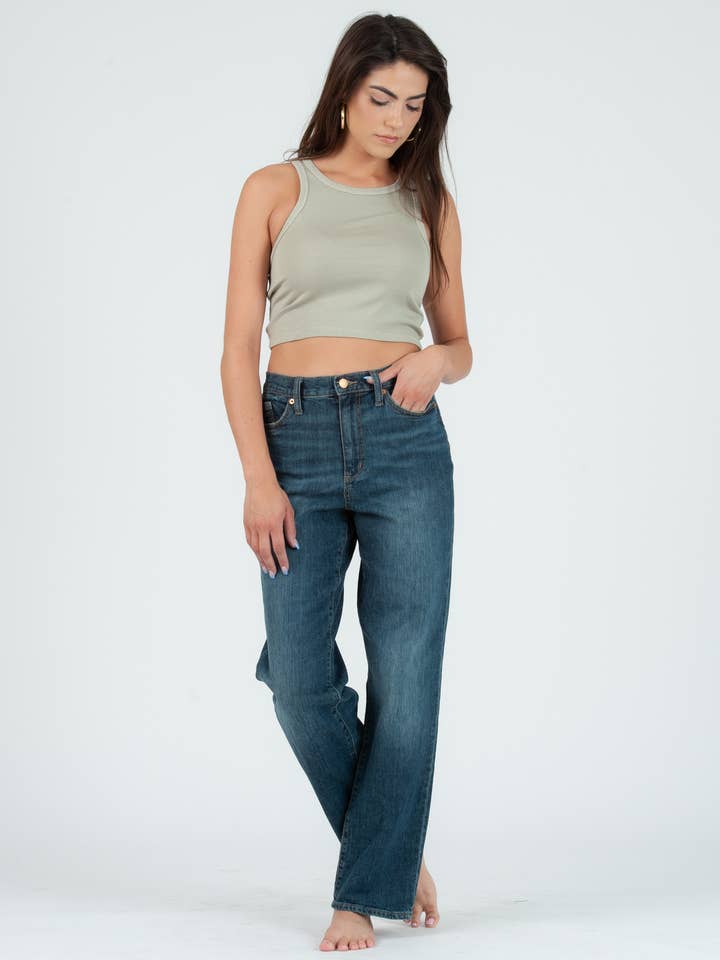 NYT3325-ALI CROPPED RACERBACK TANK-SAGE voor wholesale door NYTT