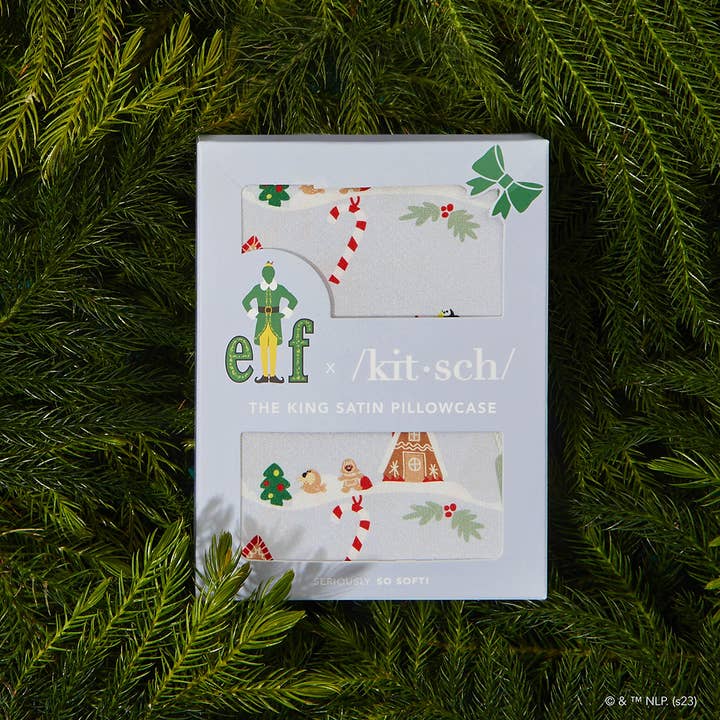 KITSCH - Wholesale Bedding Pillowcase/Sham - elf x kitsch King Satin Pillowcase - Periwinkle Christmas