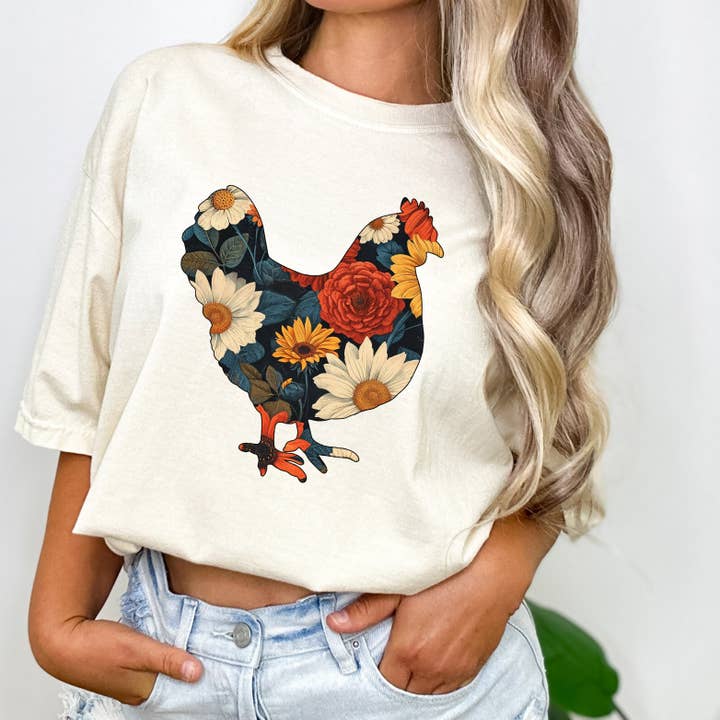 Floral Chicken for wholesale by Trendy Tees Wholesale And Boutique