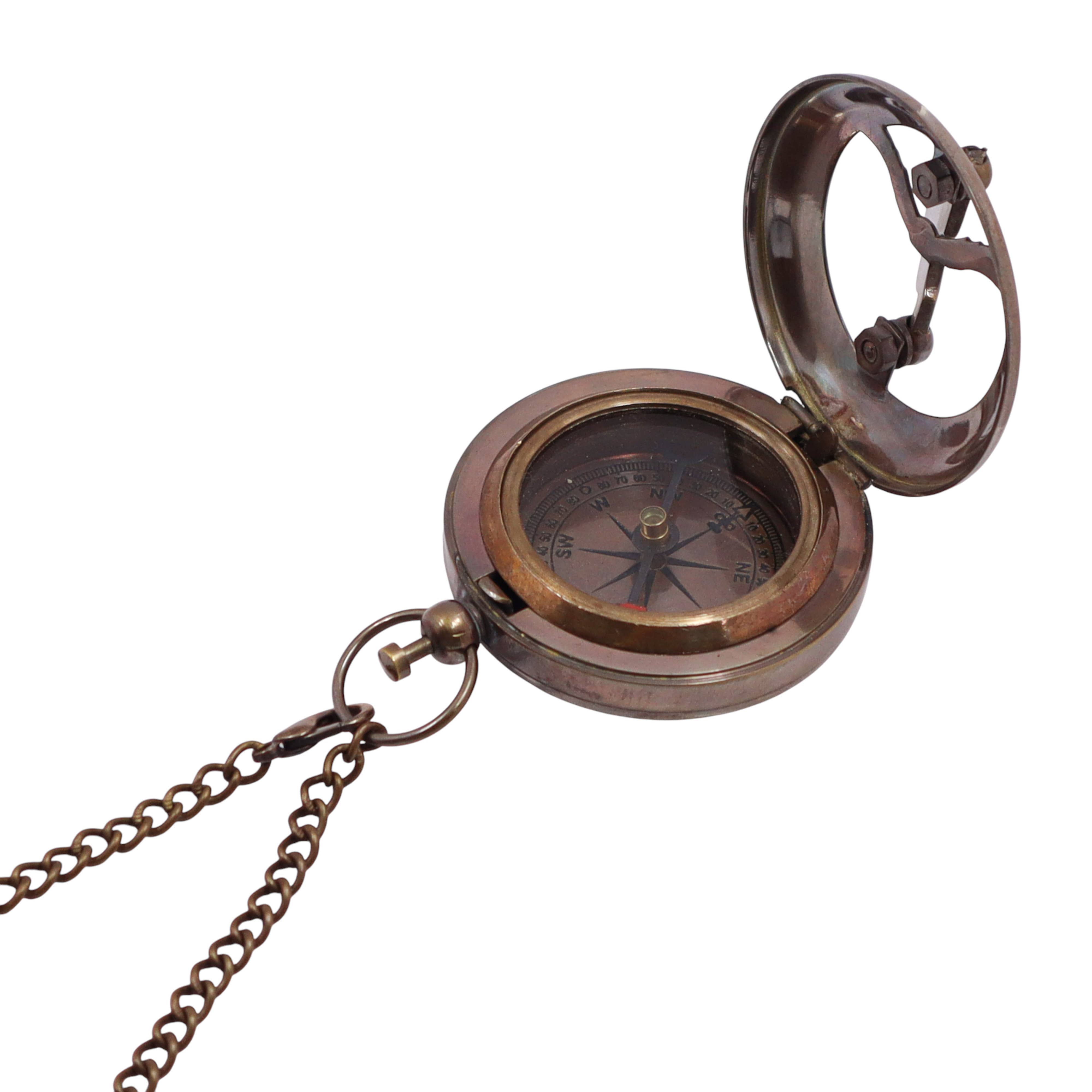 Dollond & Co. – Bússola de navegação por atacado – Bússola de Sol de Bolso Personalizada de 2 Polegadas em Bronze com Caixa de Madeira7