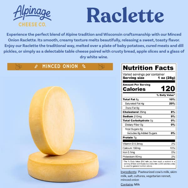 Alpinage Cheese Co. - Wholesale Cheese - Raclette Cheese - Full wheel (~10/11 lb.)3