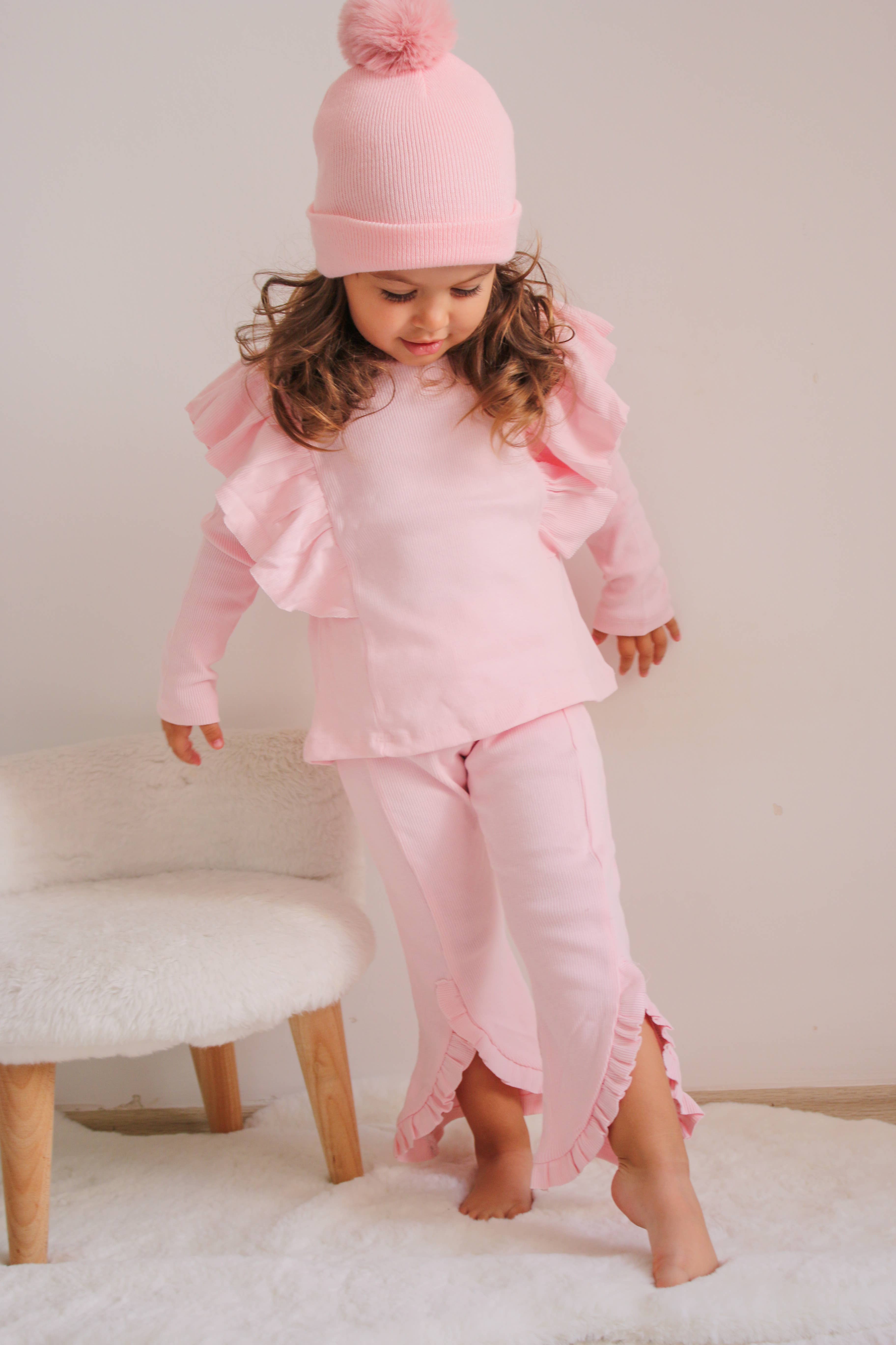 Himmelberg Baby - Vente Bonnet – enfant - Bonnet à pompon simple rose en sucre2