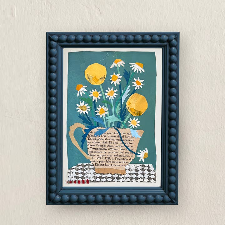 Maris Mirum - Wholesale Art Print - Chamomile & Craspedia framed art print1