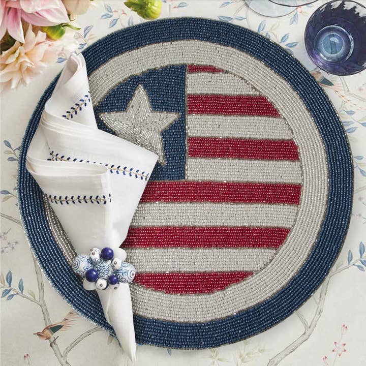 USA Flag Placemats for Dining Table Set of 2 Powderly for wholesale by Decozen