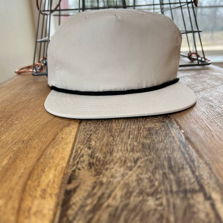 Vibes Hat Company - Wholesale Flat Brim Cap - Unisex - Vibes Retro Rope Hat- Khaki | Hat Bar | Blank Caps