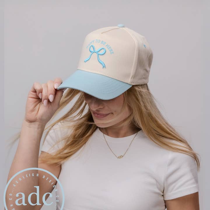 Happy to Be Here Baseball Cap for wholesale by AshleighDesignCo