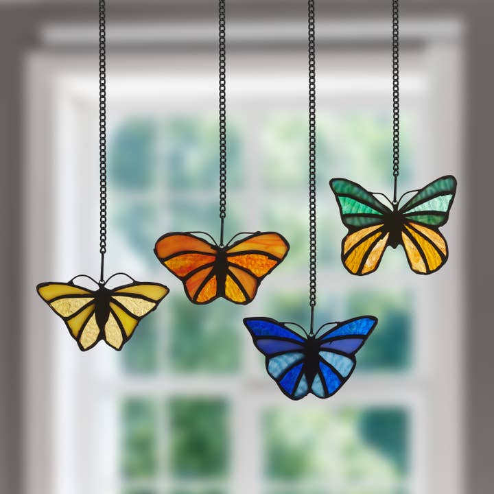 3.2"H Butterfly Kaleidoscope Stained Glass Window Panel Set and other Purchase Wholesale cfdr. Free Returns & Net 60 Terms on Faire trending on Faire.