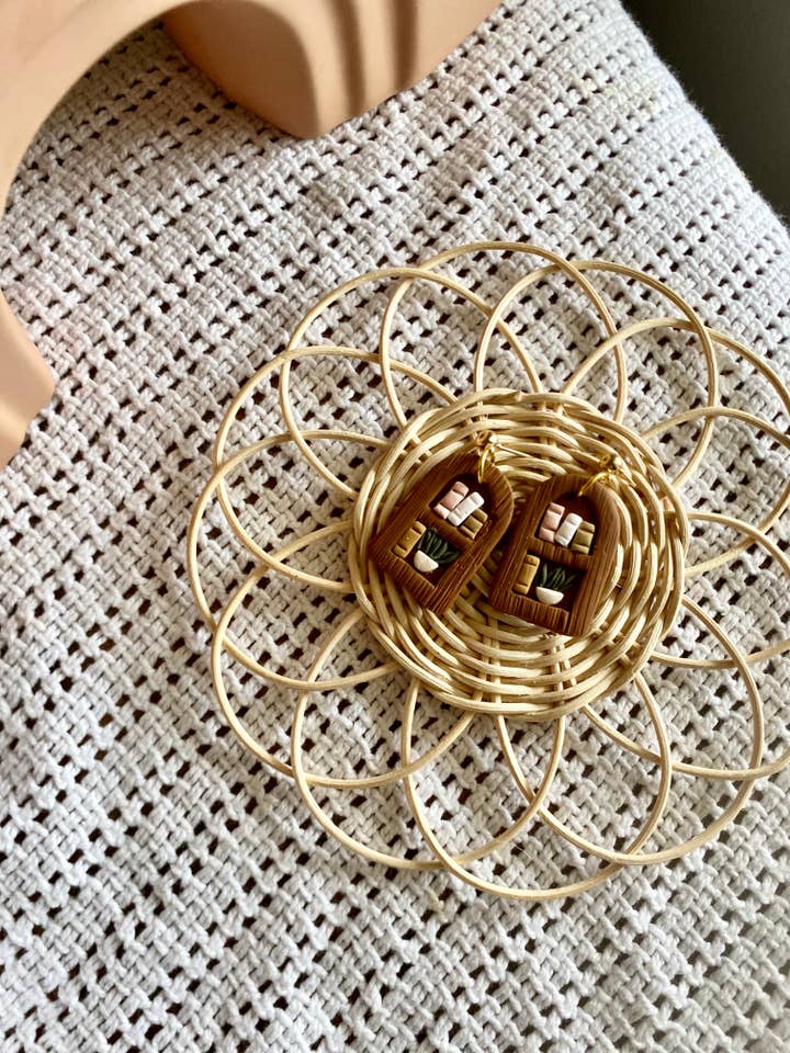 bookshelf dangle earrings for wholesale by Terra Made