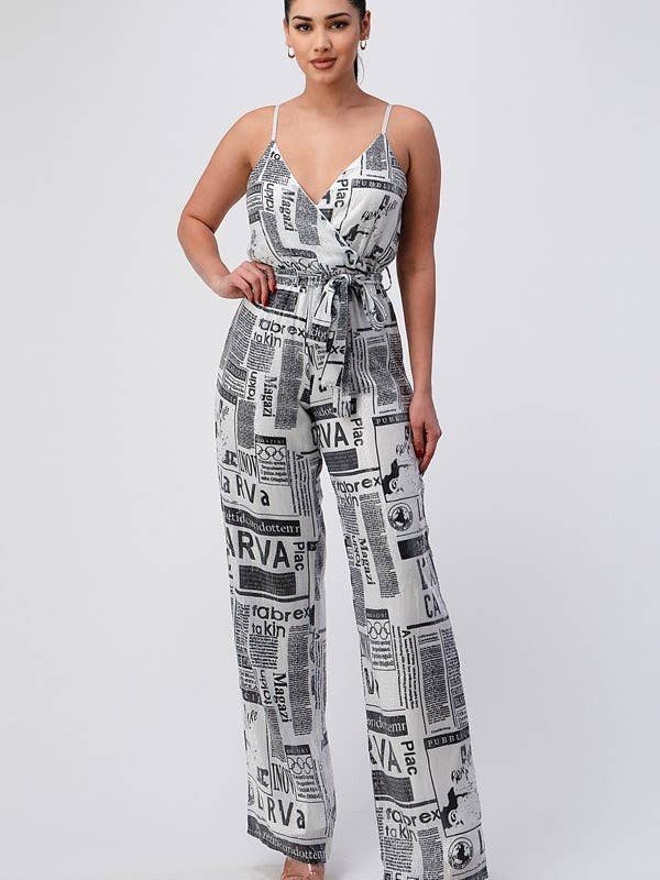 Jumpsuit met pailletten en letterprint 4033J3 voor wholesale door SHOP17