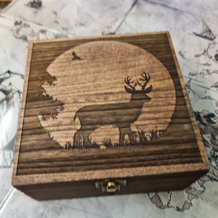 Large Stag Silhouette Storage / Dice Box - Felted for wholesale by Critit