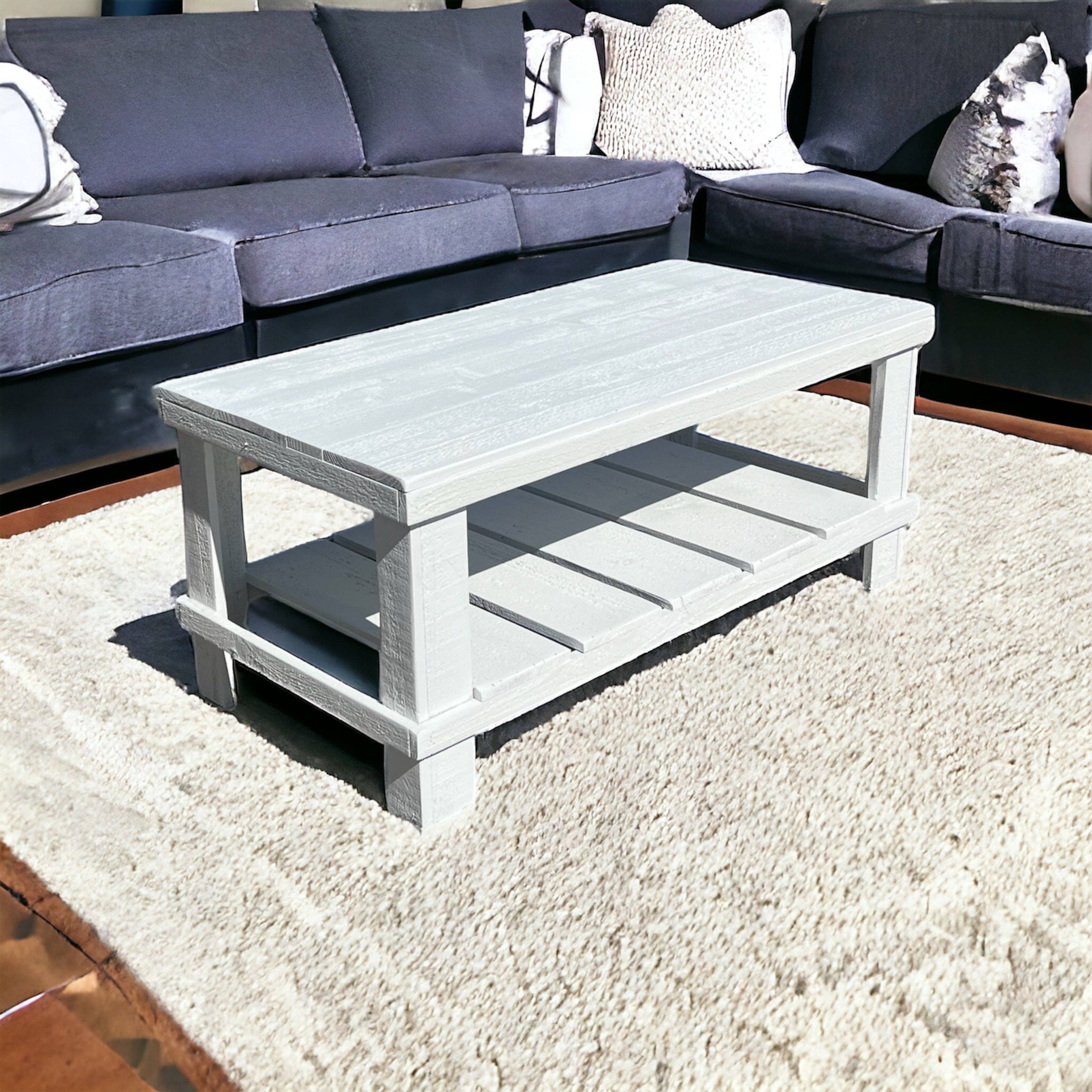 Intrinsic Haven - Wholesale Coffee Table - Farmhouse Rustic Wood Living Room Coffee Table with Shelf10