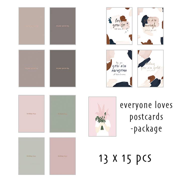 Postcards set of 13 x 15pcs for wholesale by Xeraliving