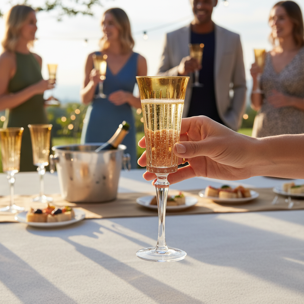 Kadra Kitchenware - Wholesale Champagne Flute - Vikko Décor - Timeless, 6oz Champagne Glass, Amber2