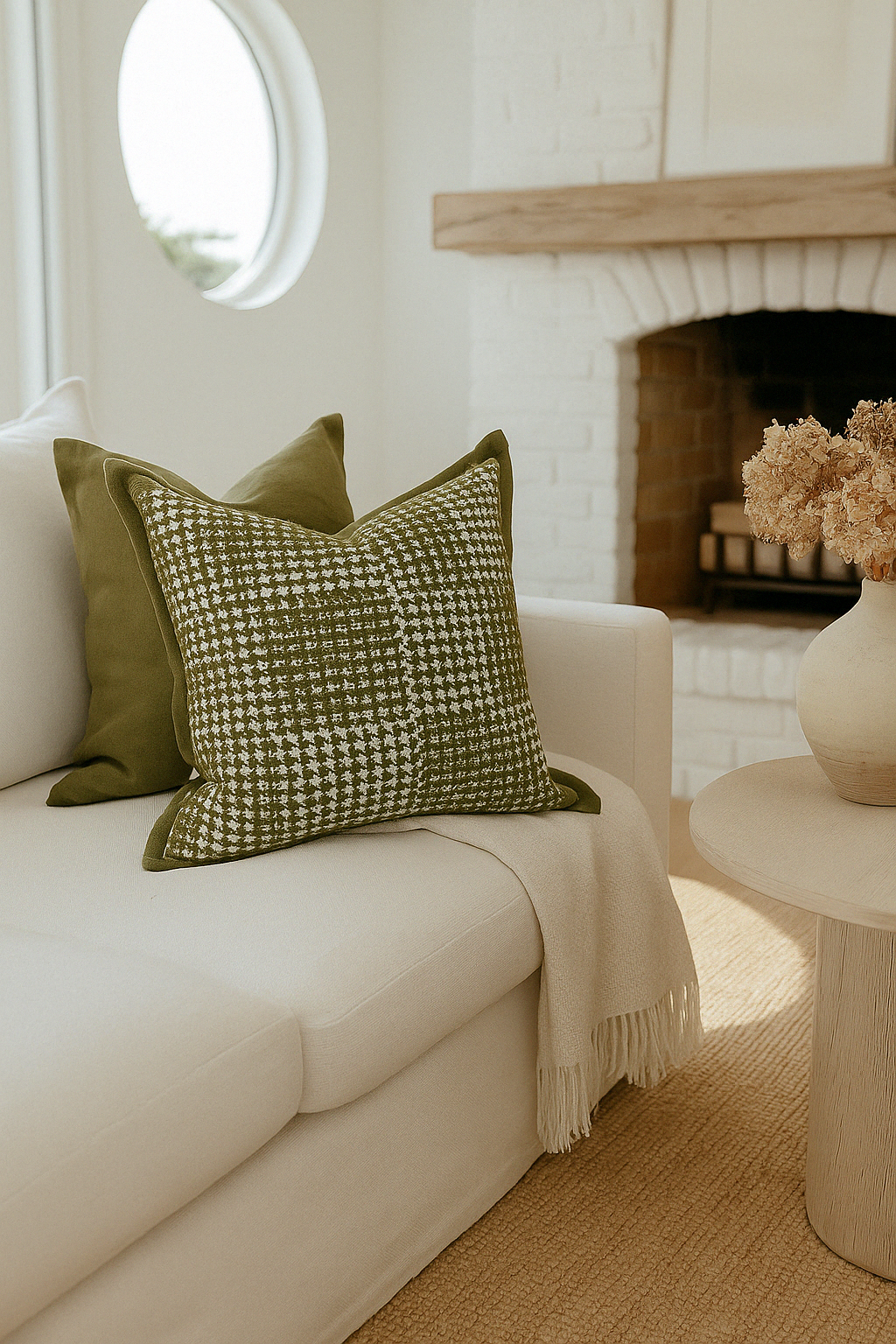 Mama and Tochter – wholesale Throw pillow cover – Velvet Houndstooth Cushion Cover - Green0