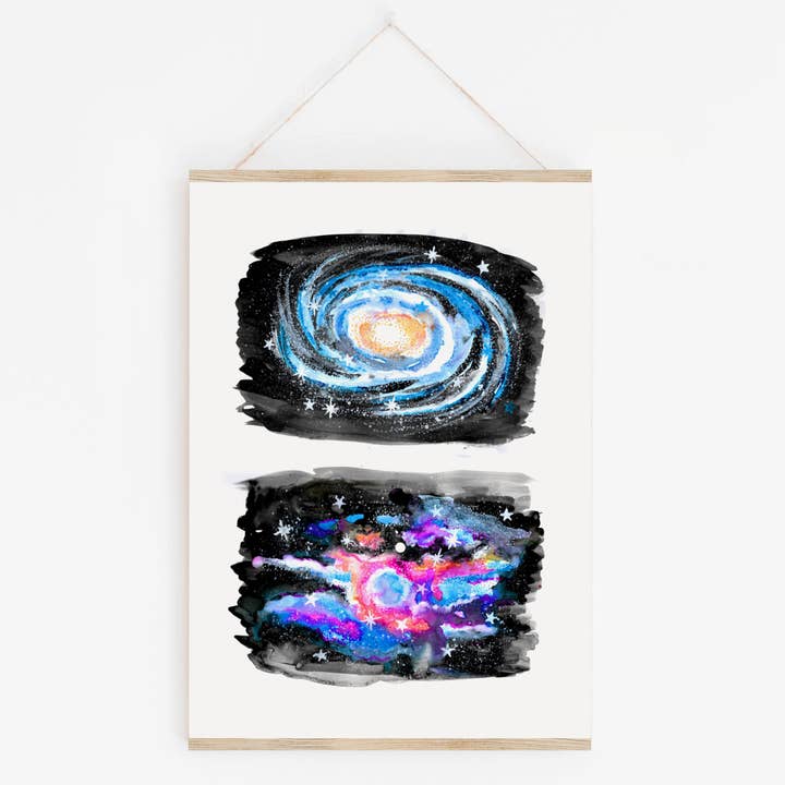 Kosmisk Starburst og Galaxy Art Print for engroshandel hos Drawn Together Art Collective