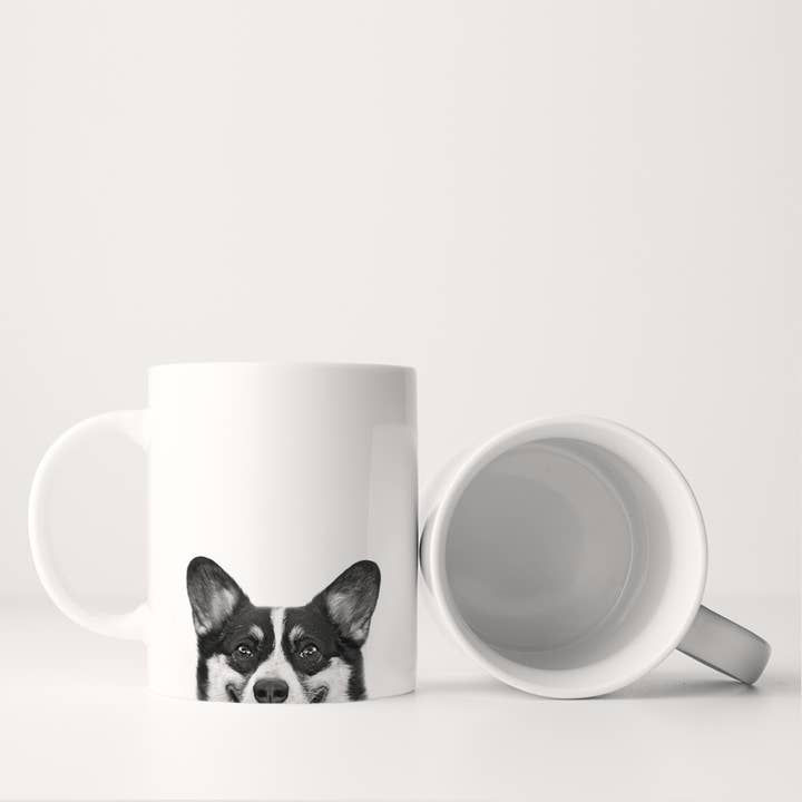 Peeking Corgi 2 Mug for wholesale by Perkie Prints