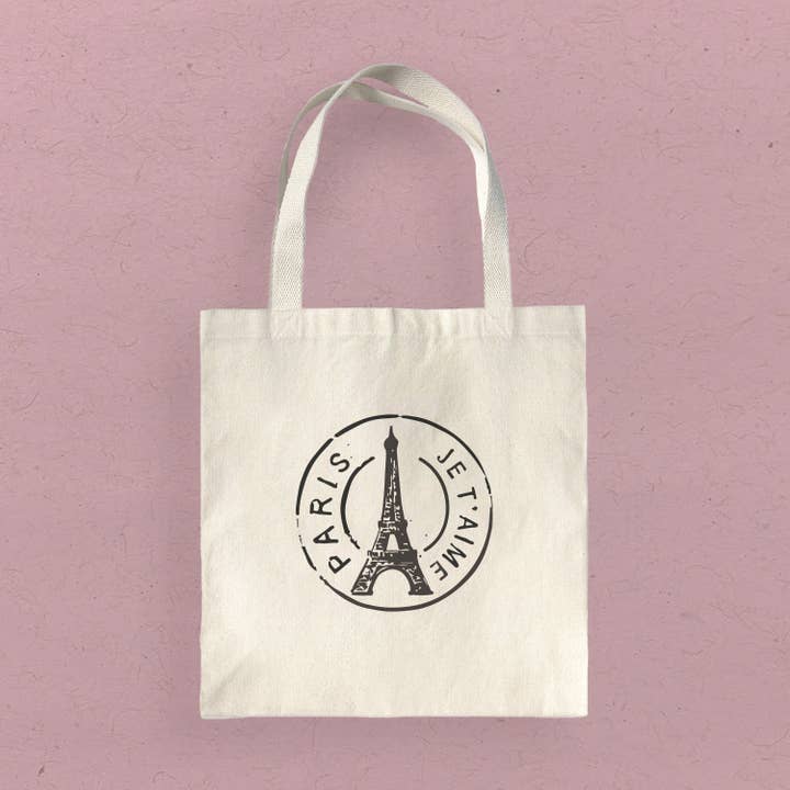 Paris Stamp - Canvas Tote Bag for wholesale by Boheme Bliss