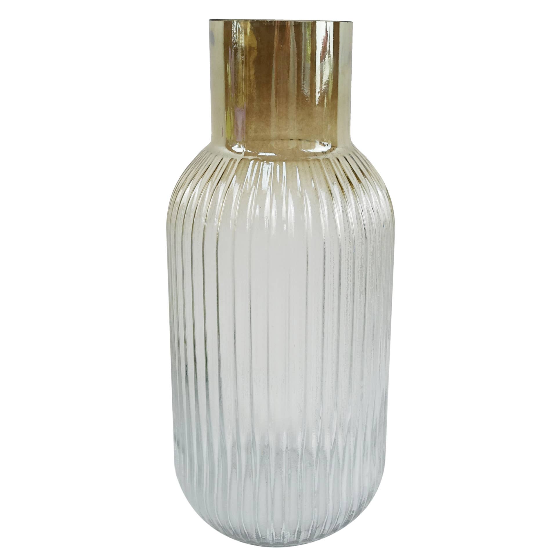 Leaf Design UK LTD – wholesale Vase – Glass Vase Ridged Ombre Glass Vase 34cm0