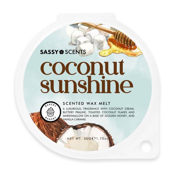 Coconut Sunshine Wax Melt for wholesale by Sassy Scents
