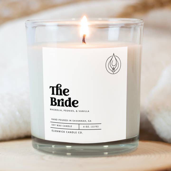 The Bride Candle for wholesale by ElonWick Candle Co.