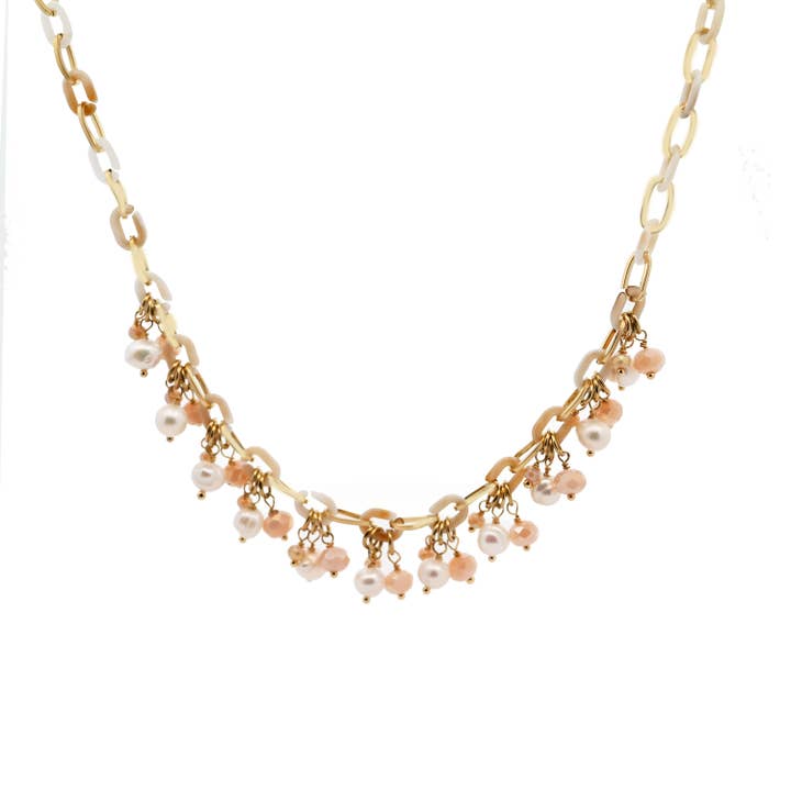 AMORINO SRL - Venta al por mayor Collares de cuentas/perlas - COLLAR DE CADENA ENROLLADA CON CRISTALES Y ABALORIOS - NK21124156E90
