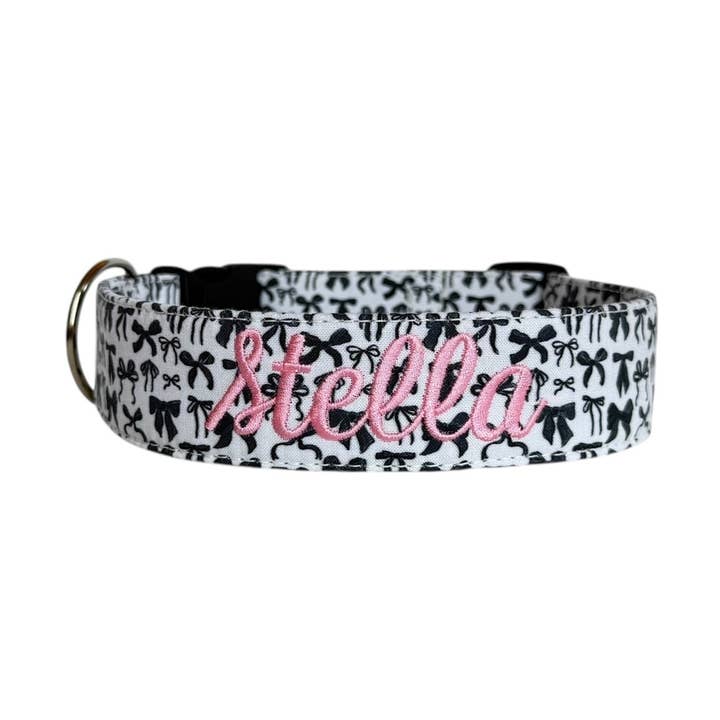 Schwarzes Schleifen-Hundehalsband von Duke & Fox® für den Großhandel von Duke & Fox