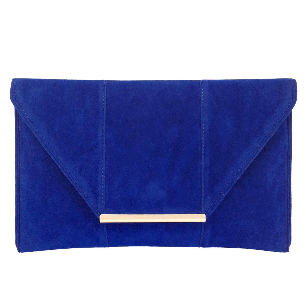 JNBFASHION.COM - Wholesale Clutch Bag - Women's - Faux Microsuede Envelope Clutch - Gold Metal Hardware12