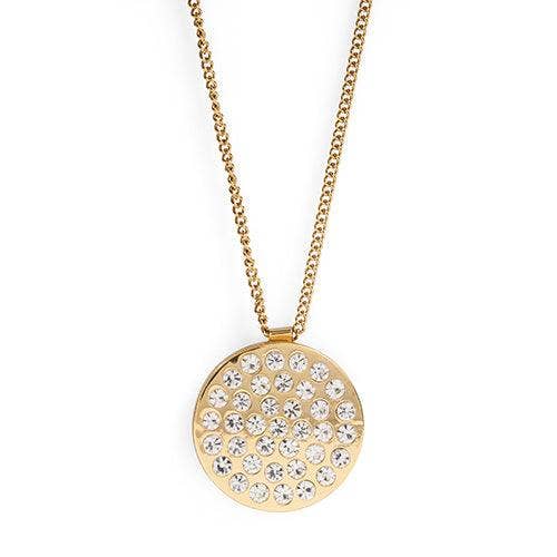 Gold Women’s Golf Ball Marker Necklace with Crystal Bling Ball Marker for wholesale on Faire