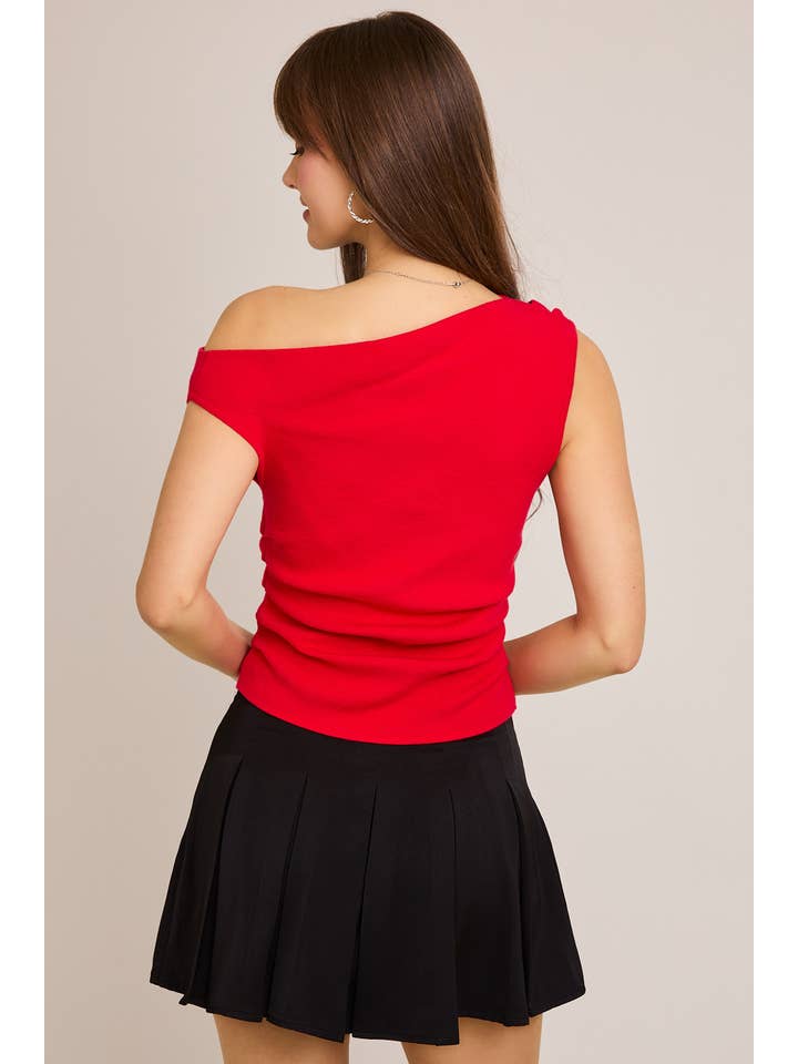 LE LIS - Wholesale Knit Top - Women's - ASYMMETRICAL NECK SWEATER TOP7